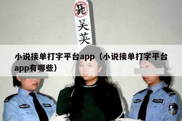 小说接单打字平台app(小说接单打字平台app有哪些)