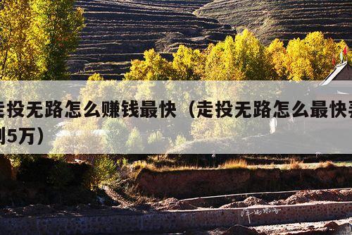 走投无路怎么赚钱最快(走投无路怎么最快弄到5万)