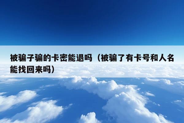 被骗子骗的卡密能退吗(被骗了有卡号和人名能找回来吗)