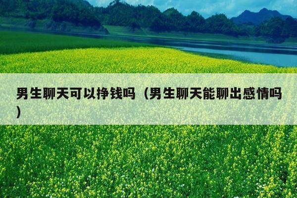 男生聊天可以挣钱吗(男生聊天能聊出感情吗)