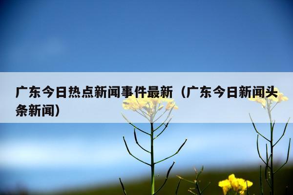 广东今日热点新闻事件最新(广东今日新闻头条新闻)