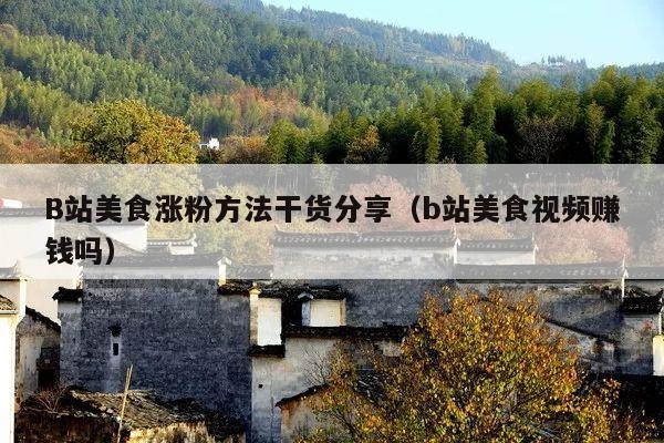 B站美食涨粉方法干货分享(b站美食视频赚钱吗)