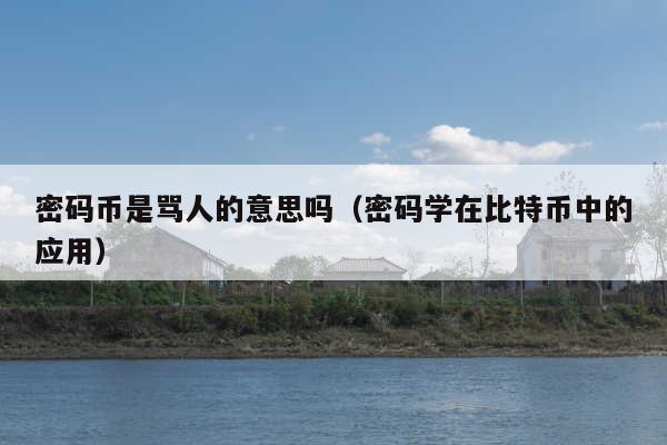 密码币是骂人的意思吗（密码学在比特币中的应用）