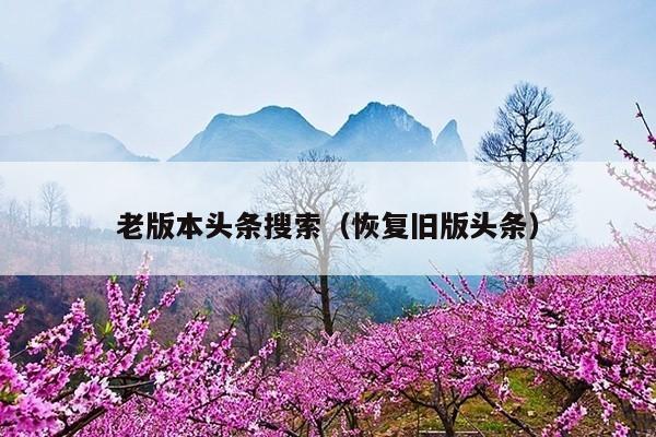 老版本头条搜索（恢复旧版头条）