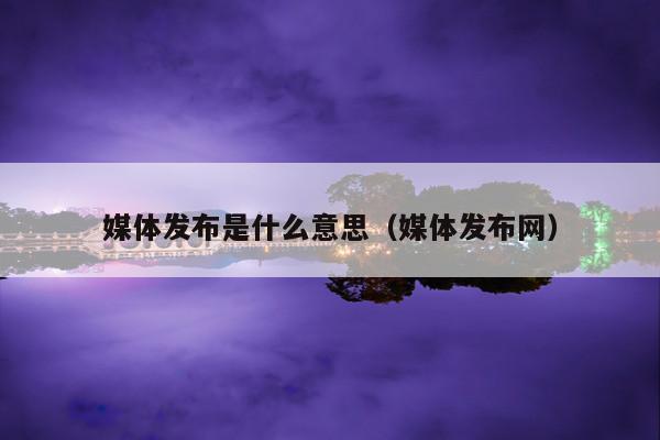 媒体发布是什么意思(媒体发布网)