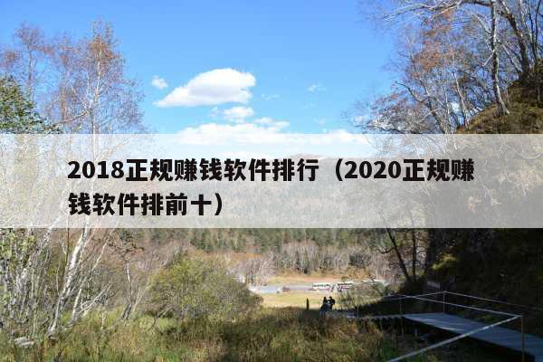 2018正规赚钱软件排行(2020正规赚钱软件排前十)
