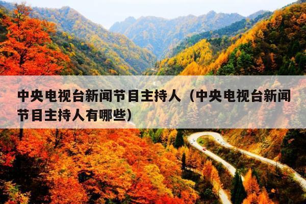 中央电视台新闻节目主持人(中央电视台新闻节目主持人有哪些)