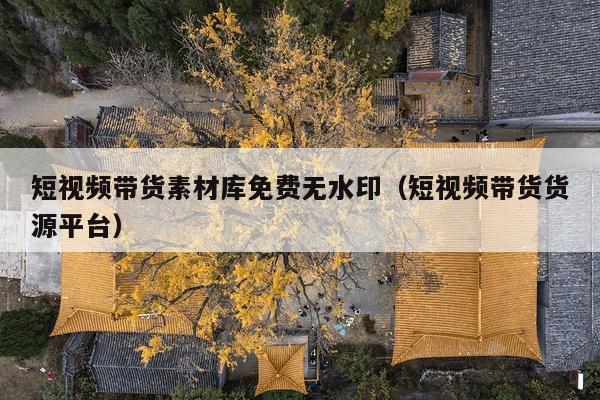 短视频带货素材库免费无水印(短视频带货货源平台)