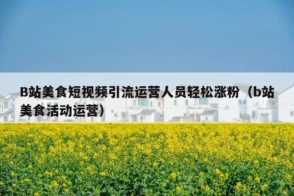 B站美食短视频引流运营人员轻松涨粉(b站美食活动运营)