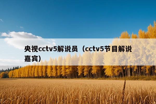 央视cctv5解说员(cctv5节目解说嘉宾)