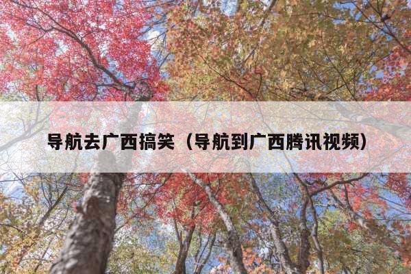 导航去广西搞笑(导航到广西腾讯视频)