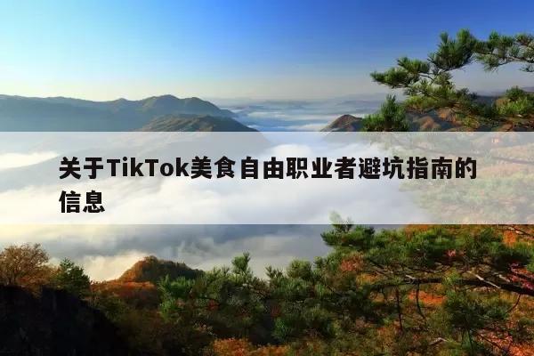 关于TikTok美食自由职业者避坑指南的信息