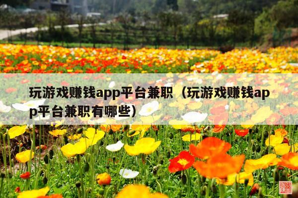 玩游戏赚钱app平台兼职(玩游戏赚钱app平台兼职有哪些)
