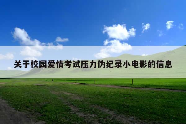 关于校园爱情考试压力伪纪录小电影的信息