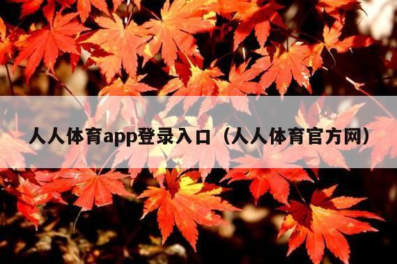 人人体育app登录入口(人人体育官方网)