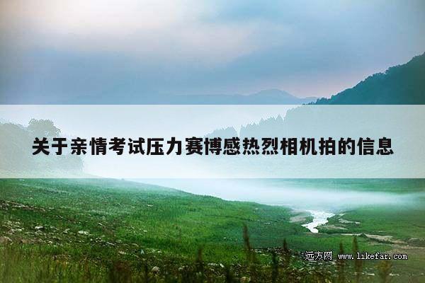 关于亲情考试压力赛博感热烈相机拍的信息
