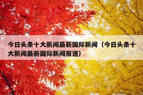 今日头条十大新闻最新国际新闻(今日头条十大新闻最新国际新闻报道)