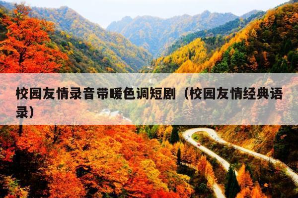 校园友情录音带暖色调短剧(校园友情经典语录)