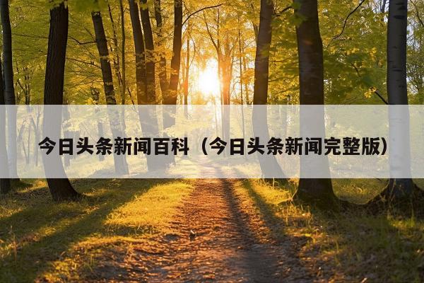 今日头条新闻百科(今日头条新闻完整版)