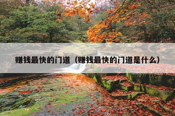 赚钱最快的门道(赚钱最快的门道是什么)