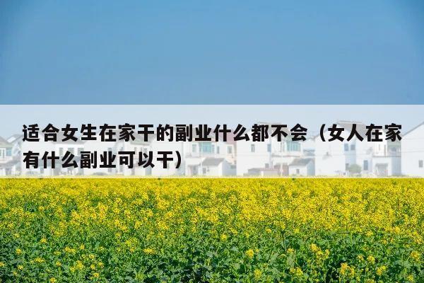 适合女生在家干的副业什么都不会(女人在家有什么副业可以干)