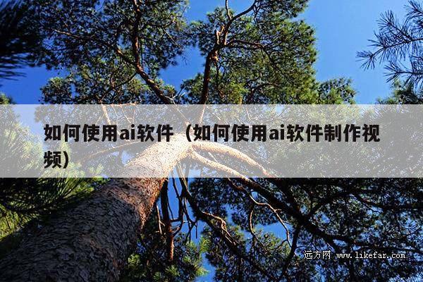 如何使用ai软件(如何使用ai软件制作视频)