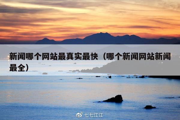 新闻哪个网站最真实最快(哪个新闻网站新闻最全)