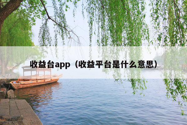 收益台app(收益平台是什么意思)