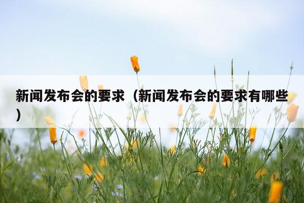 新闻发布会的要求(新闻发布会的要求有哪些)