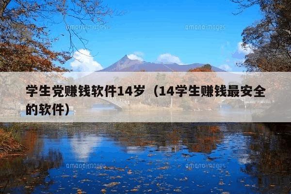 学生党赚钱软件14岁(14学生赚钱最安全的软件)